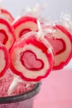 Heart lollipops Foto stock