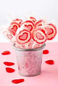 Heart lollipops Stock Photos