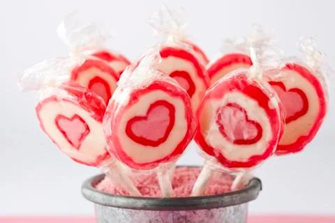 Heart lollipops Foto stock