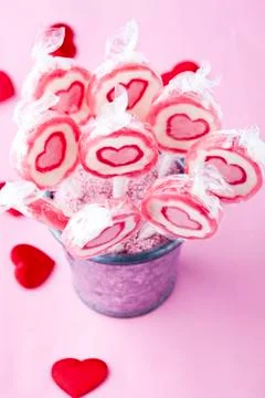 Heart lollipops Foto stock