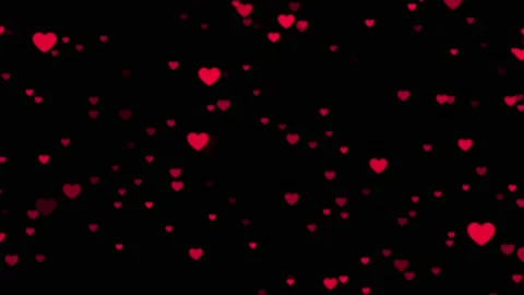 Heart loop,red hearts flying on black background animation, valentines day Stock Footage 169895304