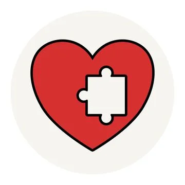 Heart with Lost Jigsaw Inside Stock Illustration