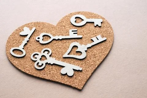 Heart with a lot of keys inside Foto stock