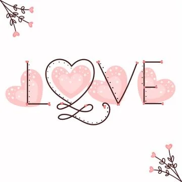 Heart love infinity vector. Decoration letters with flowers. Illustration heart Stock Illustration