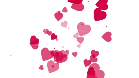 Heart Love Particles Random, Background in White Stock Footage 144199574