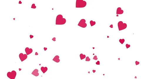 Heart Love Particles Random, Background in White Stock Footage 144199637