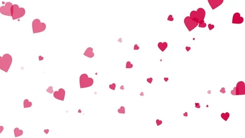 Heart Love Particles Random, Background in White Stock Footage 144199665