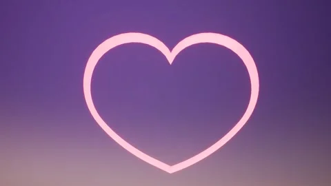 Heart love with puple sky Stock Footage 248898113
