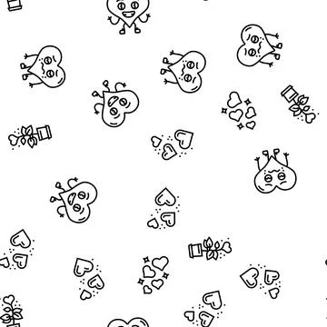 Heart love romantic seamless pattern vector Stock Illustration