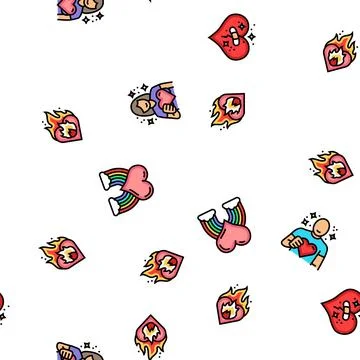 Heart love romantic seamless pattern vector Stock Illustration
