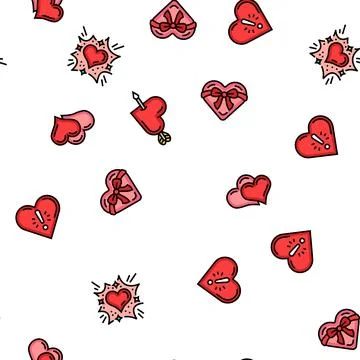 Heart love romantic seamless pattern vector Stock Illustration