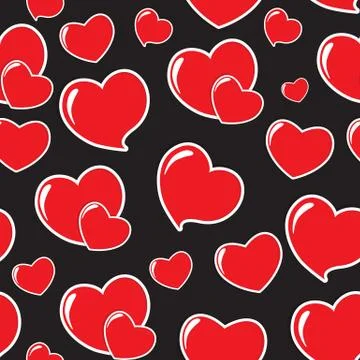 Heart Love Seamless Pattern Background Vector Illustration Stock Illustration