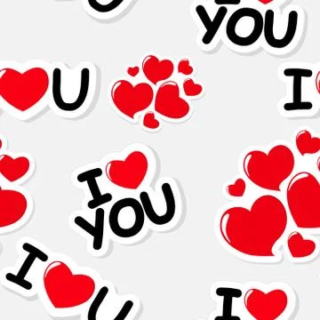 Heart Love Seamless Pattern Background Vector Illustration Stock Illustration