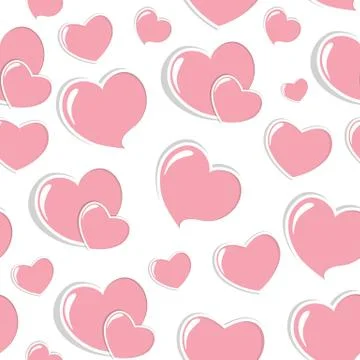 Heart Love Seamless Pattern Background Vector Illustration Stock Illustration