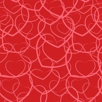Heart Love Seamless Pattern Background Vector Illustration Stock Illustration