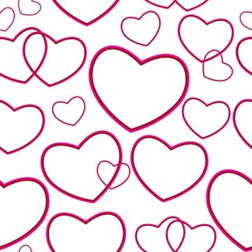 Heart Love Seamless Pattern Background Vector Illustration Stock Illustration