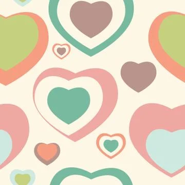 Heart Love Seamless Pattern Background Vector Illustration Stock Illustration