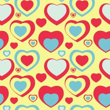 Heart Love Seamless Pattern Background Vector Illustration Stock Illustration