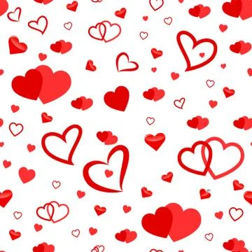 Heart Love Seamless Pattern Background. Vector romantic hearts seamless carto Illustrazione stock
