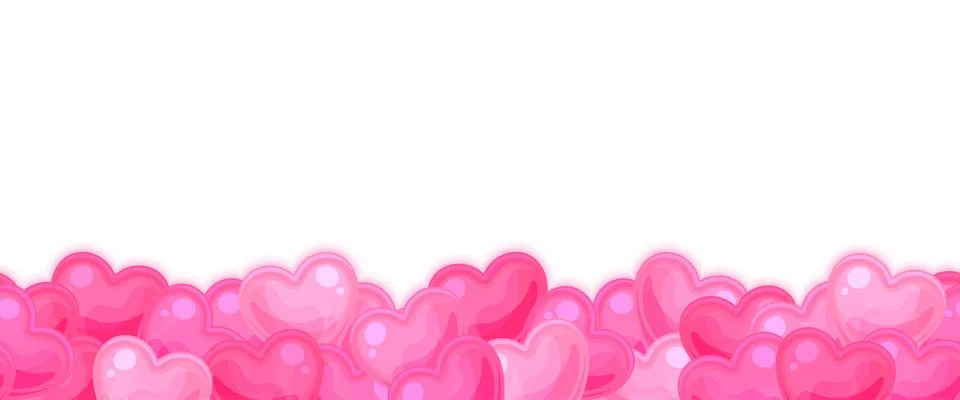 Heart love seamless pattern background pink flat Stock Illustration