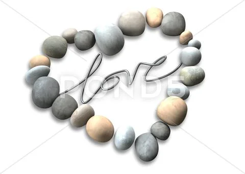 Heart love stones Stock Illustration