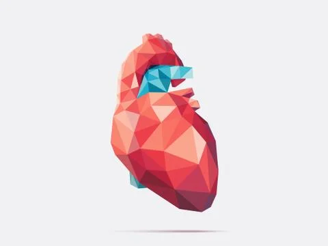 Heart low poly faceted Stock Illustration