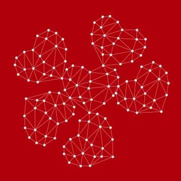 Heart low poly Illustrazione stock