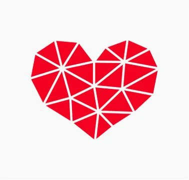 Heart low poly style icon. Vector illustration. Stock Illustration