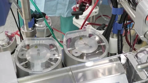 Heart-lung machine during surgery. Stock Footage 137216356