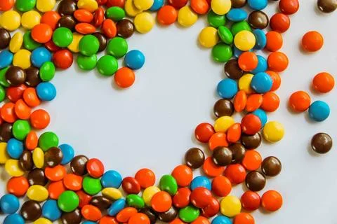 Heart made of candy on a white background. the heart of the bright jelly b... Foto stock