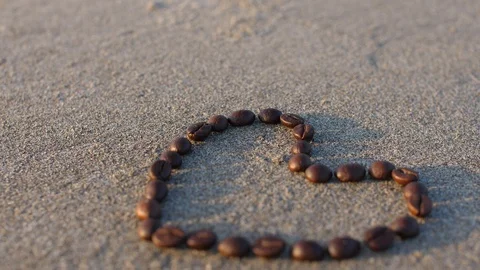 Heart made of coffee beans Stock Footage 86323693