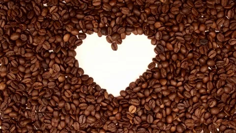 Heart made of coffee beans. Stock Footage 137275854