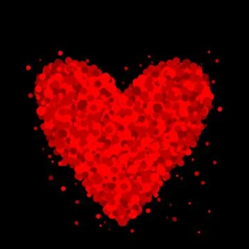 Heart made of dots Illustrazione stock