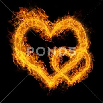 Heart made of fire Stock Photos