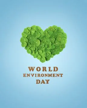 Heart is made of green leaf Stock Photos