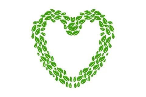 Heart made of leaves Stock Illustration