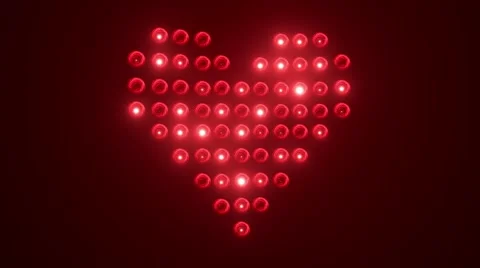 Heart made of light bulbs Stock Footage 45349220