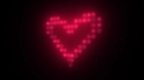 Heart made of light bulbs Видео 47439898