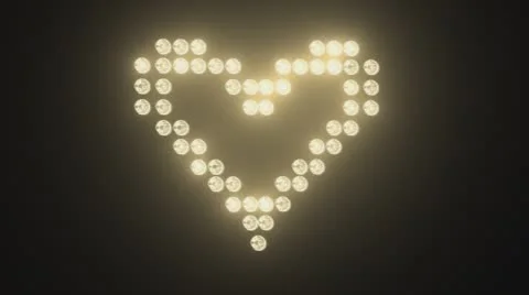 Heart made of light bulbs Stock Footage 57101509