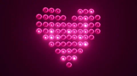 Heart made of light bulbs Stock Footage 61512737