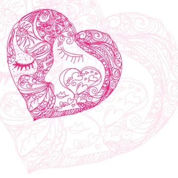 Heart made of many different heart symbols Stock Illustration