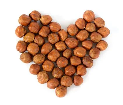 Heart made of nuts Stock Photos