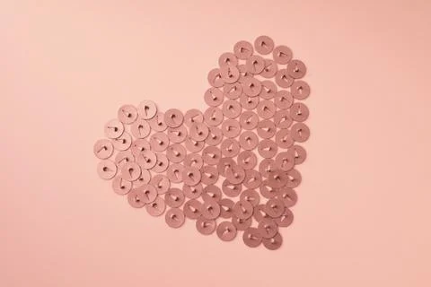 Heart made of pushpins Stock Photos