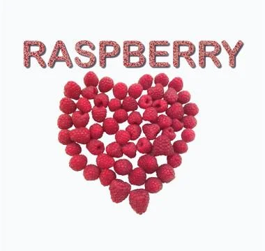 Heart made of raspberry with quote of PASPBERRY Stock Illustration