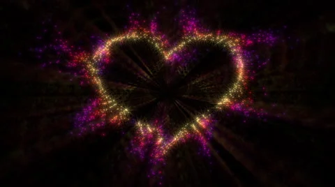 Heart made of sparks - reflective background, loop able Stock Footage 57264652