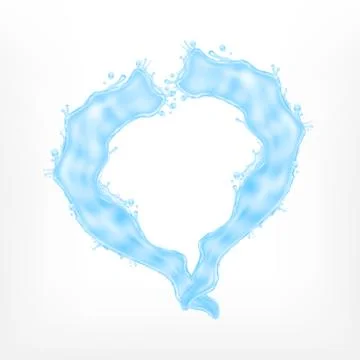 Heart made of water splash. Stock Illustration