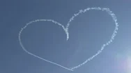 Heart Made Of White Smoke On Sainte-Maxime's Sky, France Stock Footage