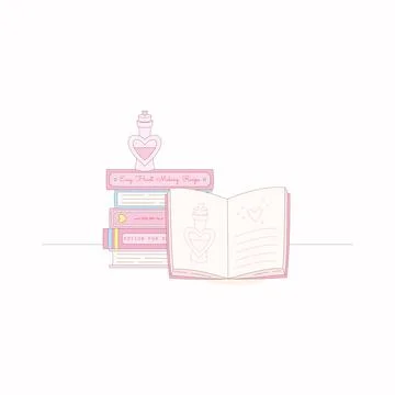 Heart magic potion book Illustrazione stock