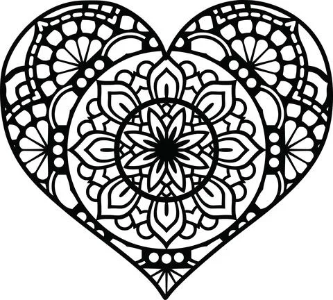 Heart mandala Stock Illustration