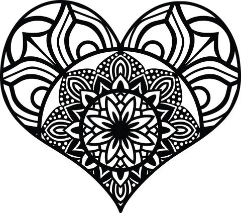 Heart mandala Stock Illustration